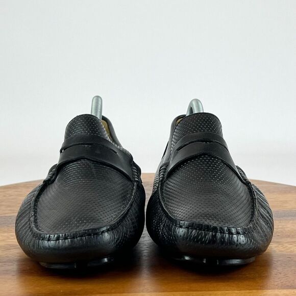 Mens Mercanti‎ Fiorentini 3601 Black Leather Perforated Loafers Shoes Size 11 M main image 8